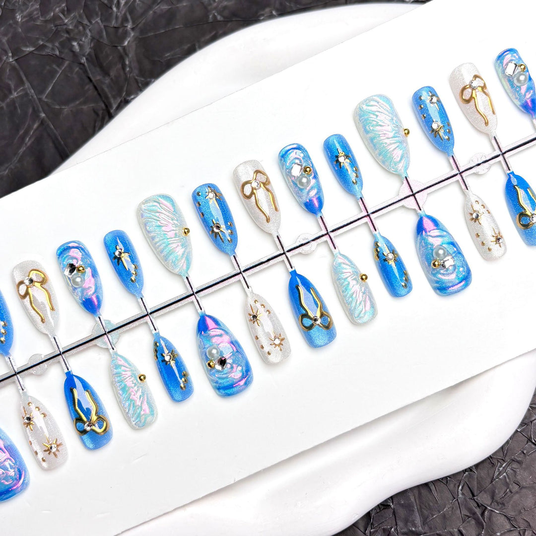 Intricate Gem-Embellished Press-On Nail Set