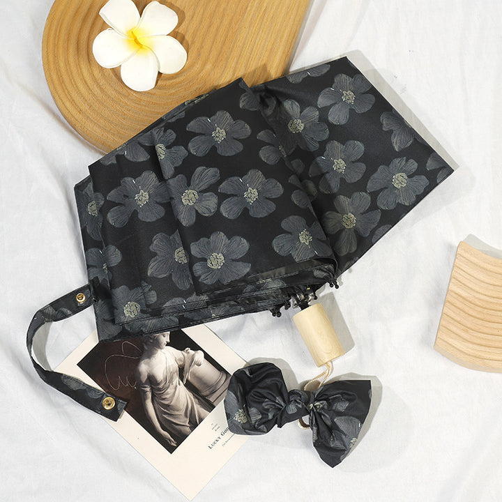 Ladies Mini Folding Umbrella with Elegant Floral Print Stornfield