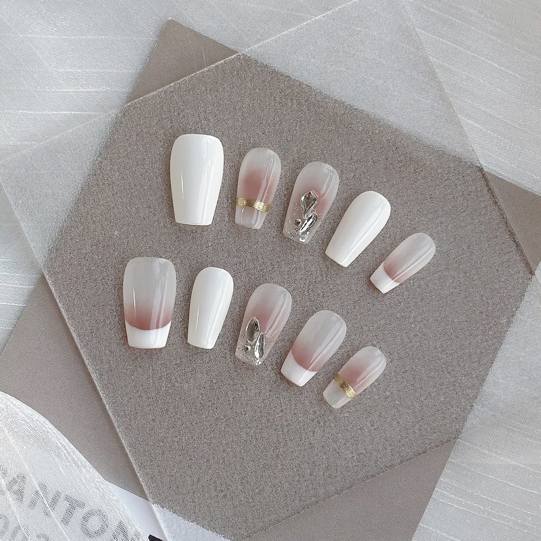 Elegant Ombre French-Style Press-On Nail Art Set