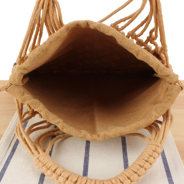 Macrame Tote Bag with Unique Bead Decoration Stornfield