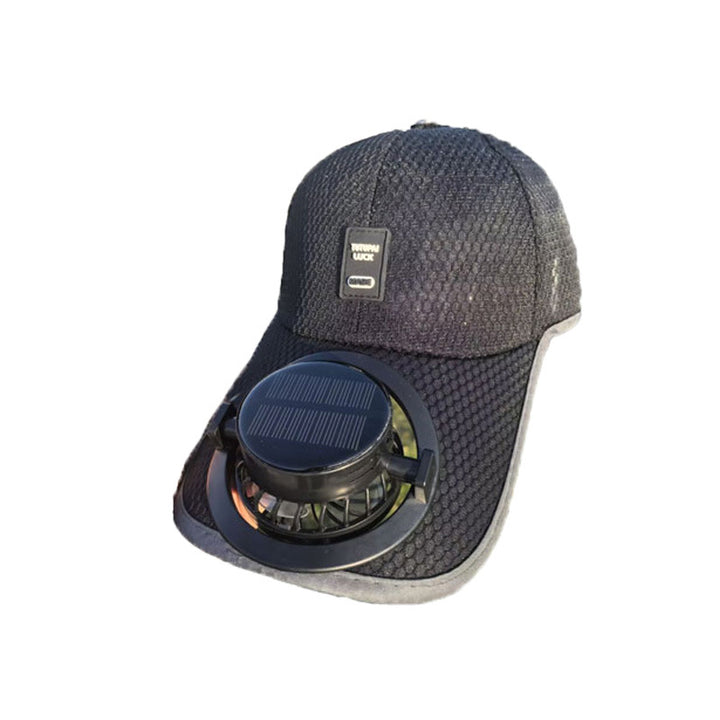 Solar-powered baseball cap with detachable solar fan and breathable honeycomb fabric Stornfield