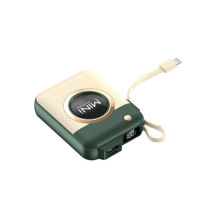 Portable Mini Power Bank with Integrated Charging Cable and Innovative Design Stornfield