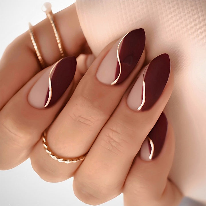 Nail art set with elegant wave patterns Stornfield
