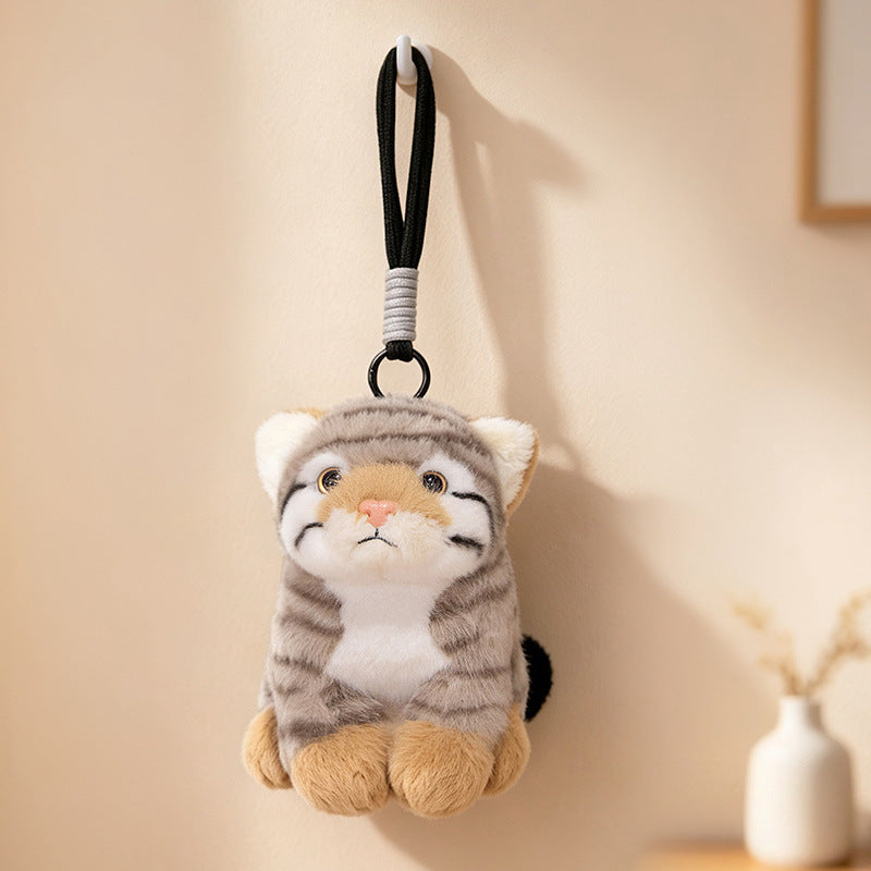 Plush Snow Leopard Bag Charm with Soft Faux-Fur and Detachable Strap Stornfield