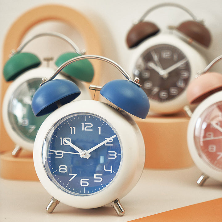 Elegant analog alarm clock with double bells and large dial Stornfield