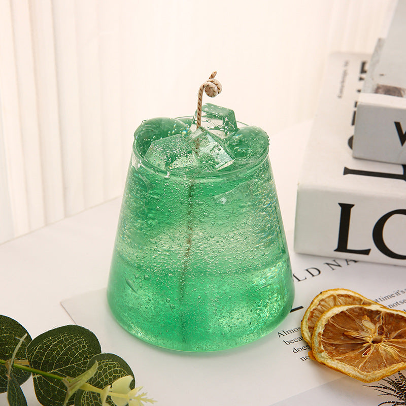 Gel-Pudding Decorative Scented Novelty Candle with Embedded Ice-Effect Texture
