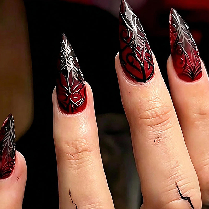 Artificial Nail Set with Elegant Floral Design Stornfield