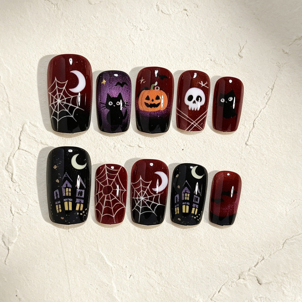 Halloween-Themed Press-On Nail Art Stornfield