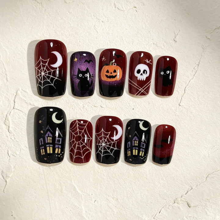 Halloween-Themed Press-On Nail Art Stornfield