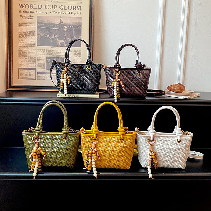 Woven Leather Mini Handbag