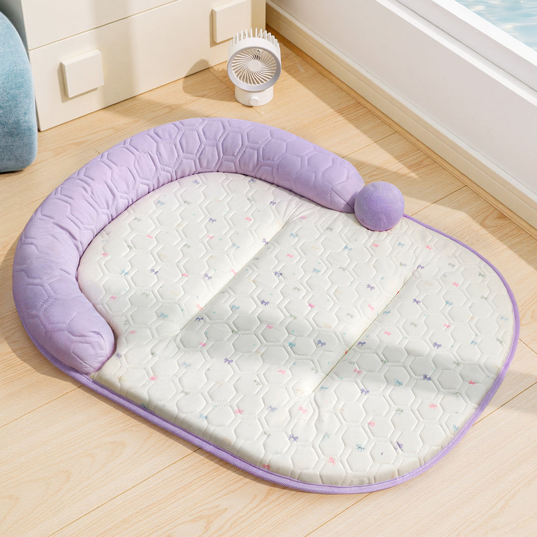 Unisex nan padded baby play mat with elevated headrest edge and non-slip bottom Stornfield