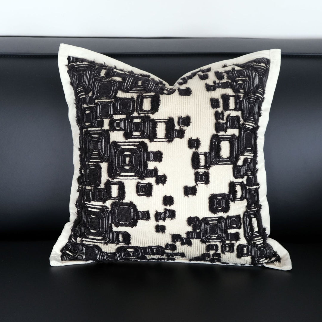 Textured Geometric Print Accent Pillow for Home