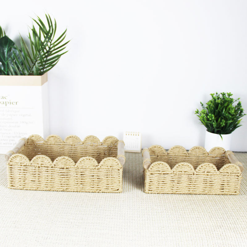 Scalloped Woven Storage Basket Stornfield