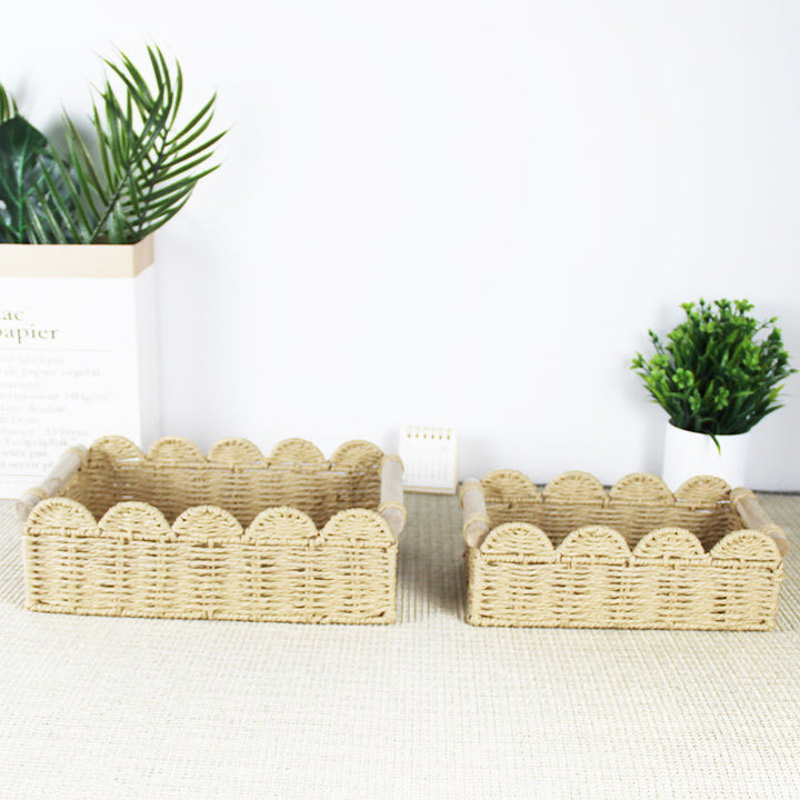 Scalloped Woven Storage Basket Stornfield