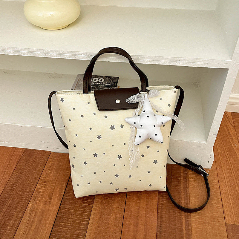 Casual Star-Patterned Tote Bag
