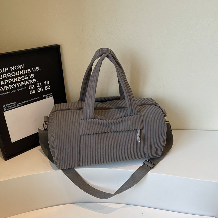 Sporty Travel Bag Made of Soft Cord Material with Adjustable Shoulder Strap Stornfield