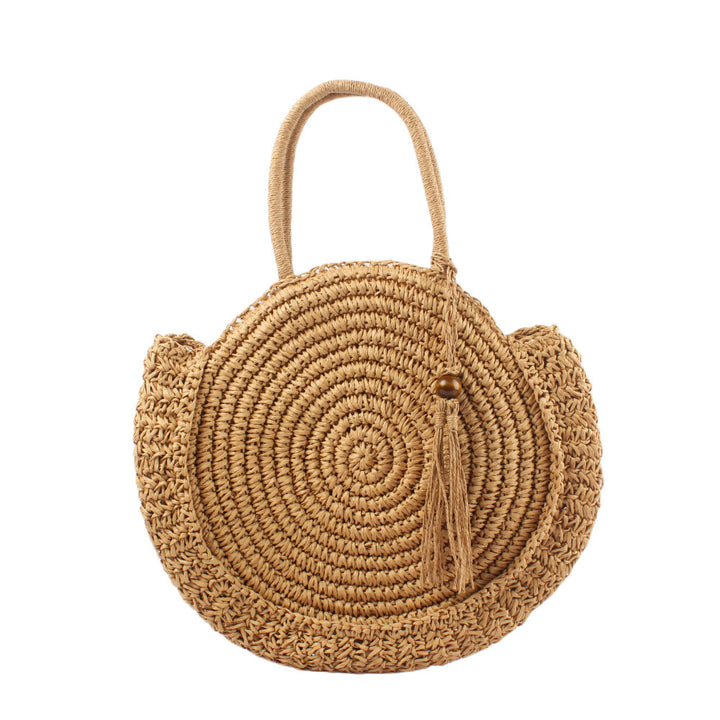 Round basket bag with elegant tassel Stornfield