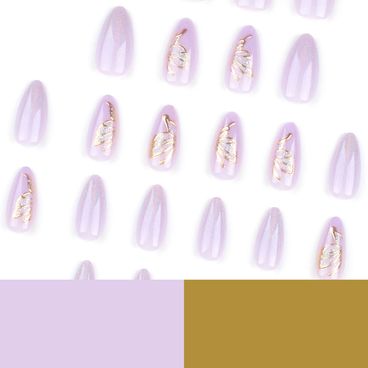 Glamorous artificial nails with rhinestone and glitter decorations Stornfield