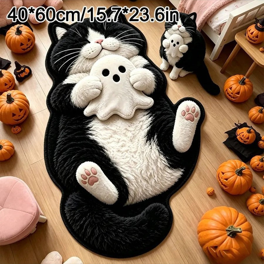 Cute Cat-Themed Plush Bath Mat