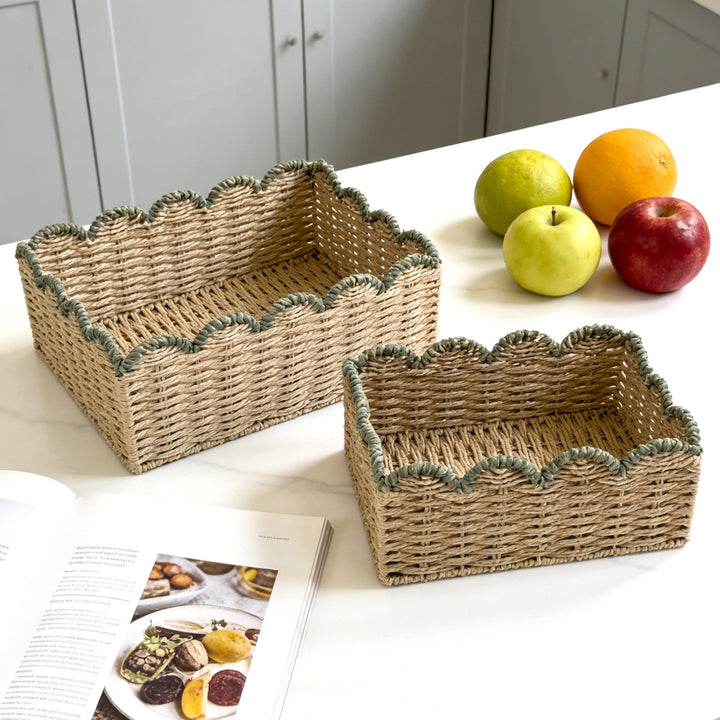 Decorative storage basket with wave edge Stornfield