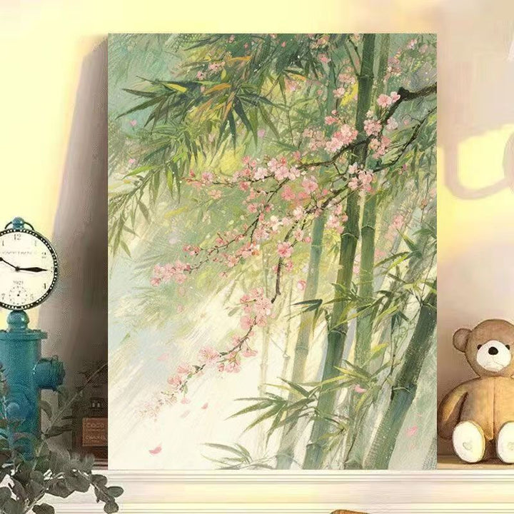 Serene Bamboo and Cherry Blossom Wall Art Stornfield