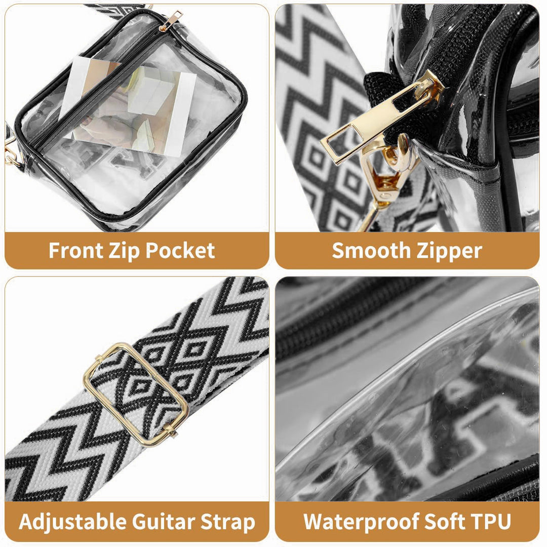 Transparent crossbody bag with stylish Game Day print Stornfield