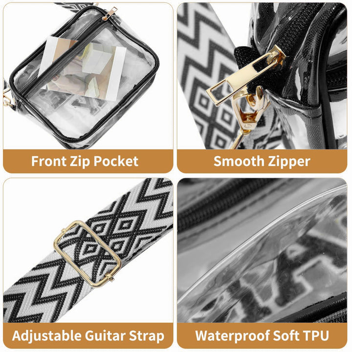 Transparent crossbody bag with stylish Game Day print Stornfield