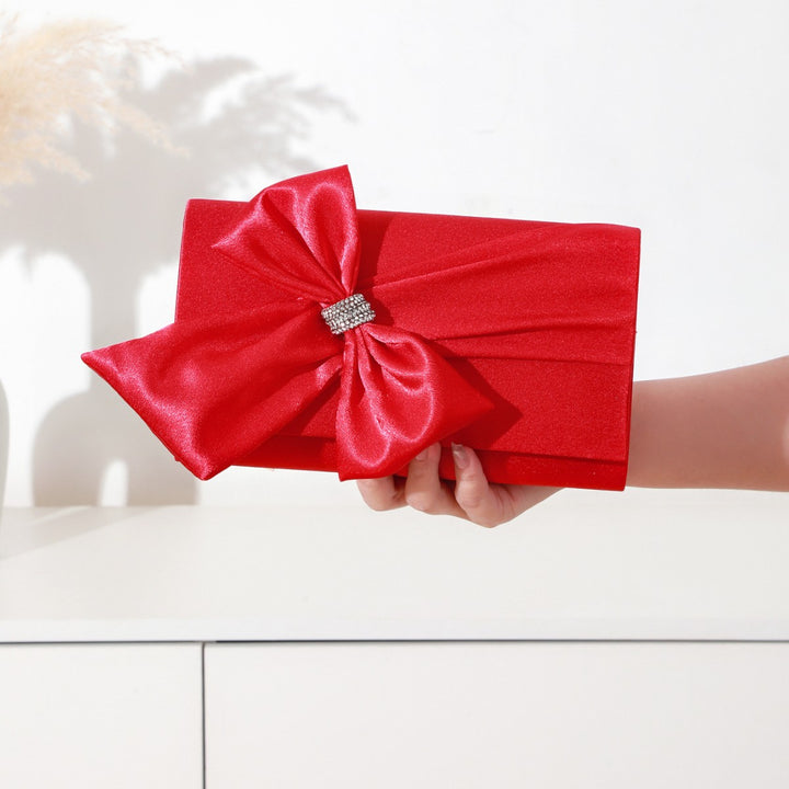 Luxe Satin Bow Clutch Bag