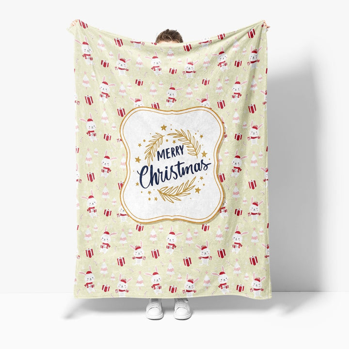 Festive Holiday-Themed Fleece Throw Blanket