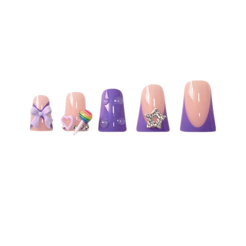 Playful Glittery Press-On Nail Art Set Stornfield