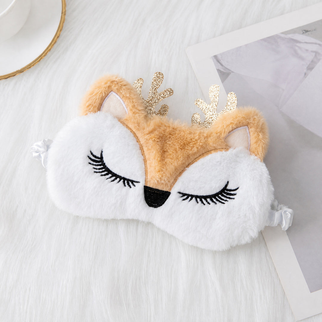Ladies nan cozy unicorn sleep mask with embroidered eyelashes, soft plush and elastic ruffled ribbon Stornfield