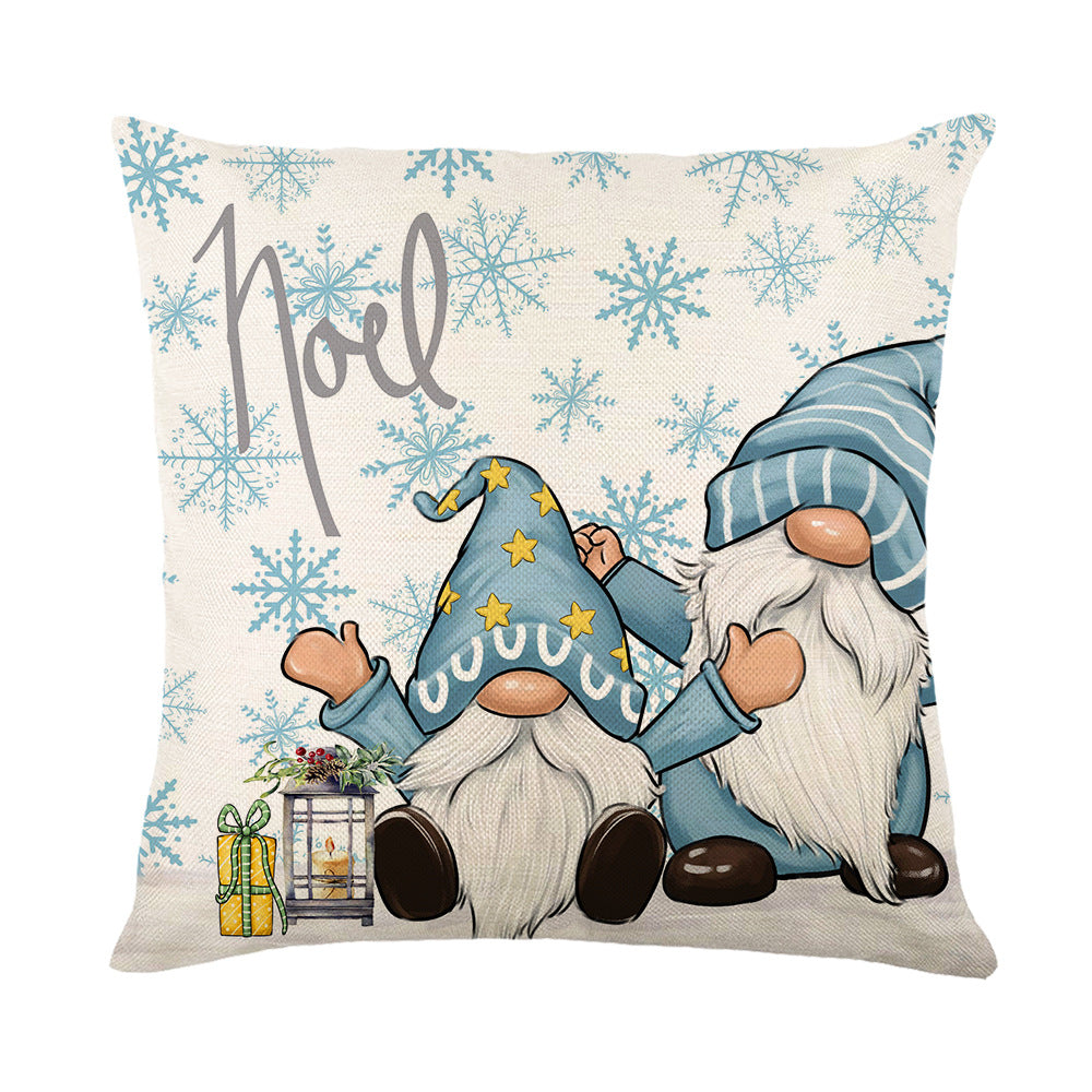 Square Cotton-Linen Holiday Deer 'Believe' Decorative Pillow Cover with Concealed Zipper