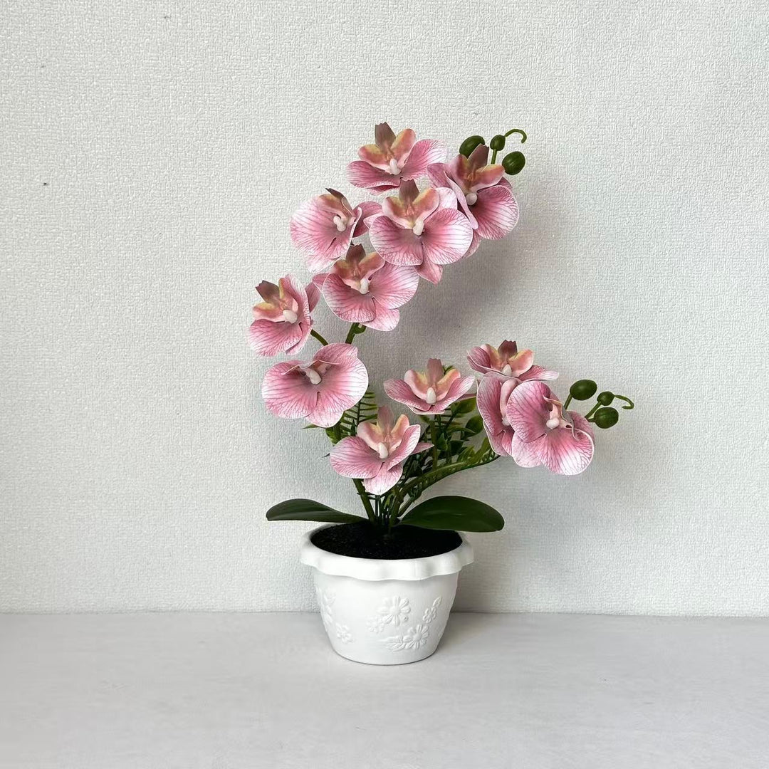 Elegant Artificial Orchid Flower Arrangement for Indoor Home Decor
