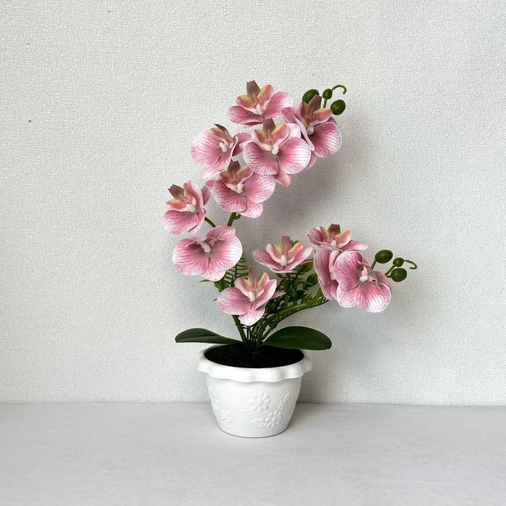 Elegant Artificial Orchid Flower Arrangement for Indoor Home Decor
