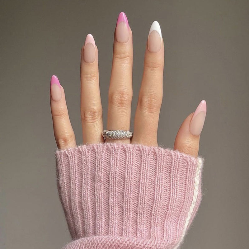 Elegant Stiletto Press-On Nails with Unique French Tips Stornfield
