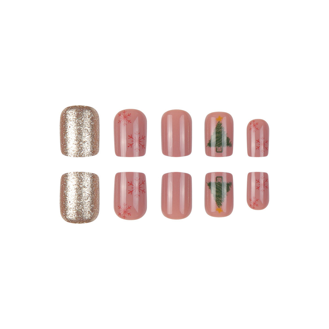 Festive Holiday-Themed Press-On Nail Art Stornfield