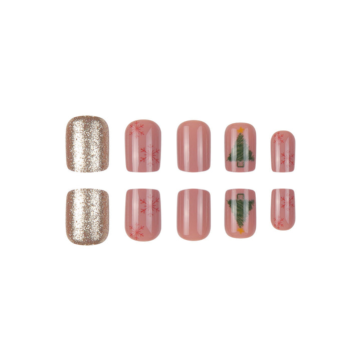 Festive Holiday-Themed Press-On Nail Art Stornfield