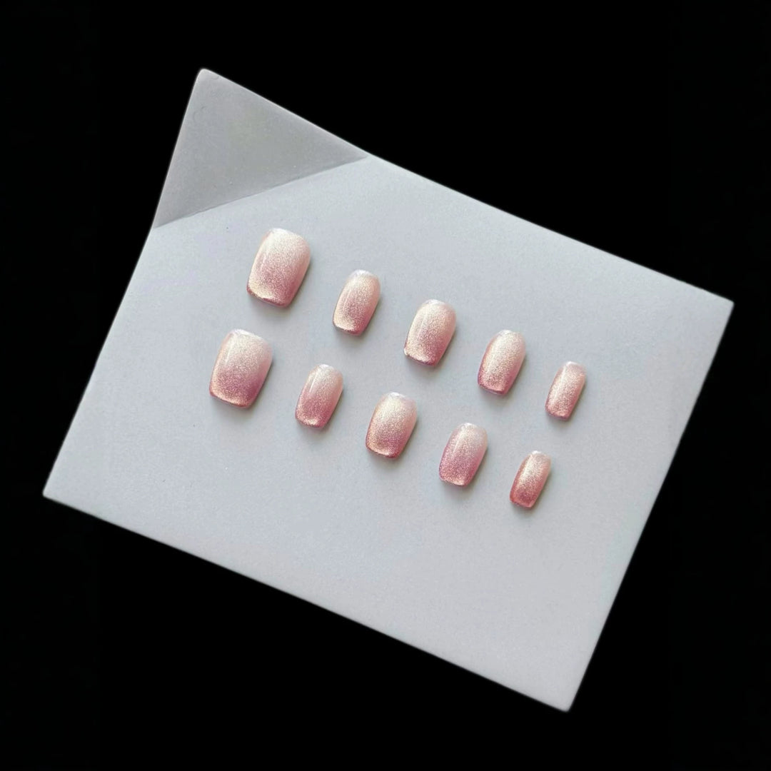 Press-On Nail Set with Gradient Glitter Effect