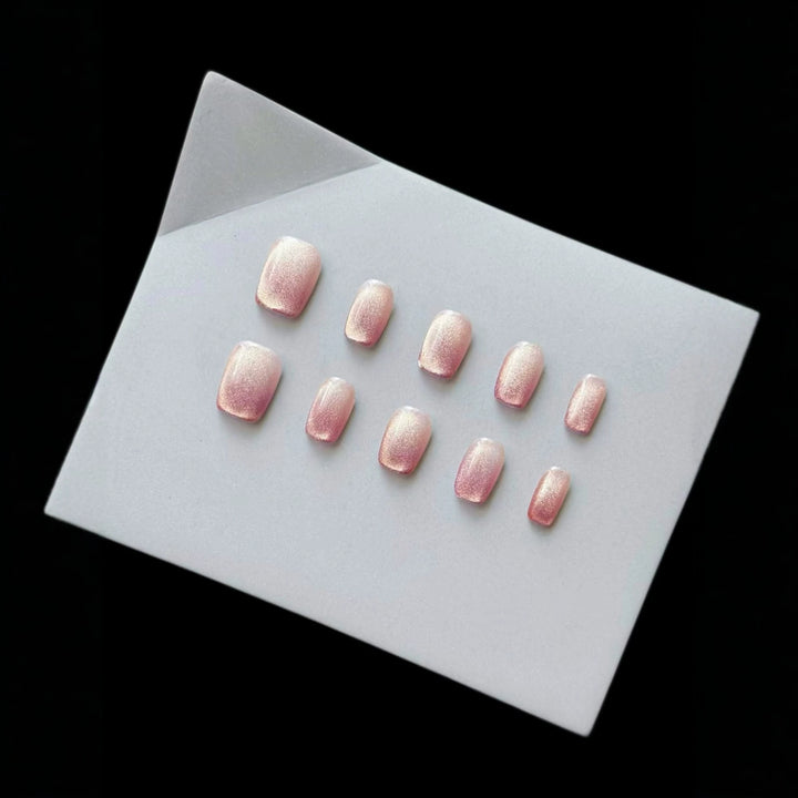 Press-On Nail Set with Gradient Glitter Effect