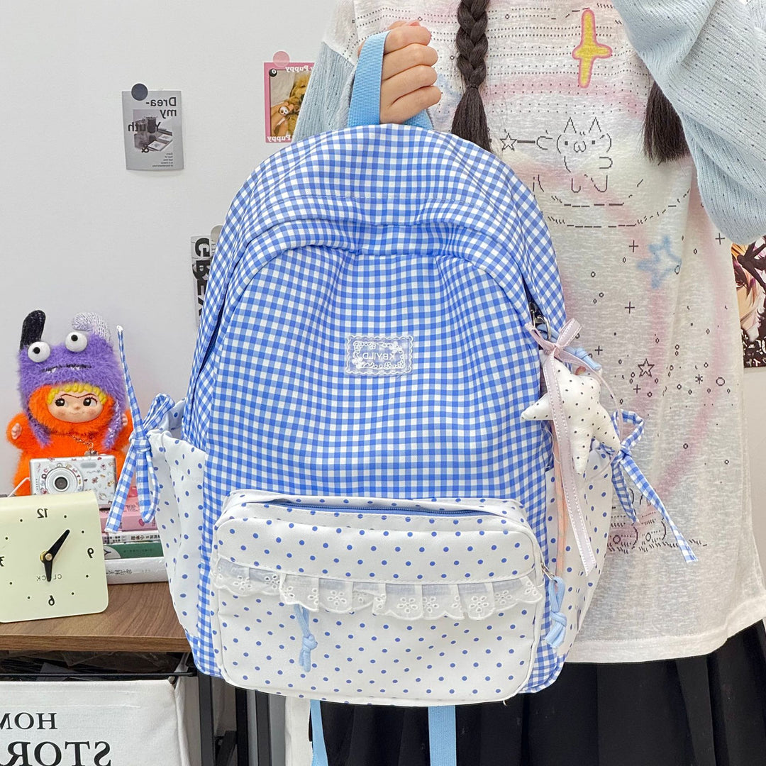 Cute Checked Pattern Backpack Stornfield