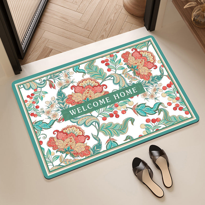 Stylish Floral Patterned Comfort Bath Mat Stornfield
