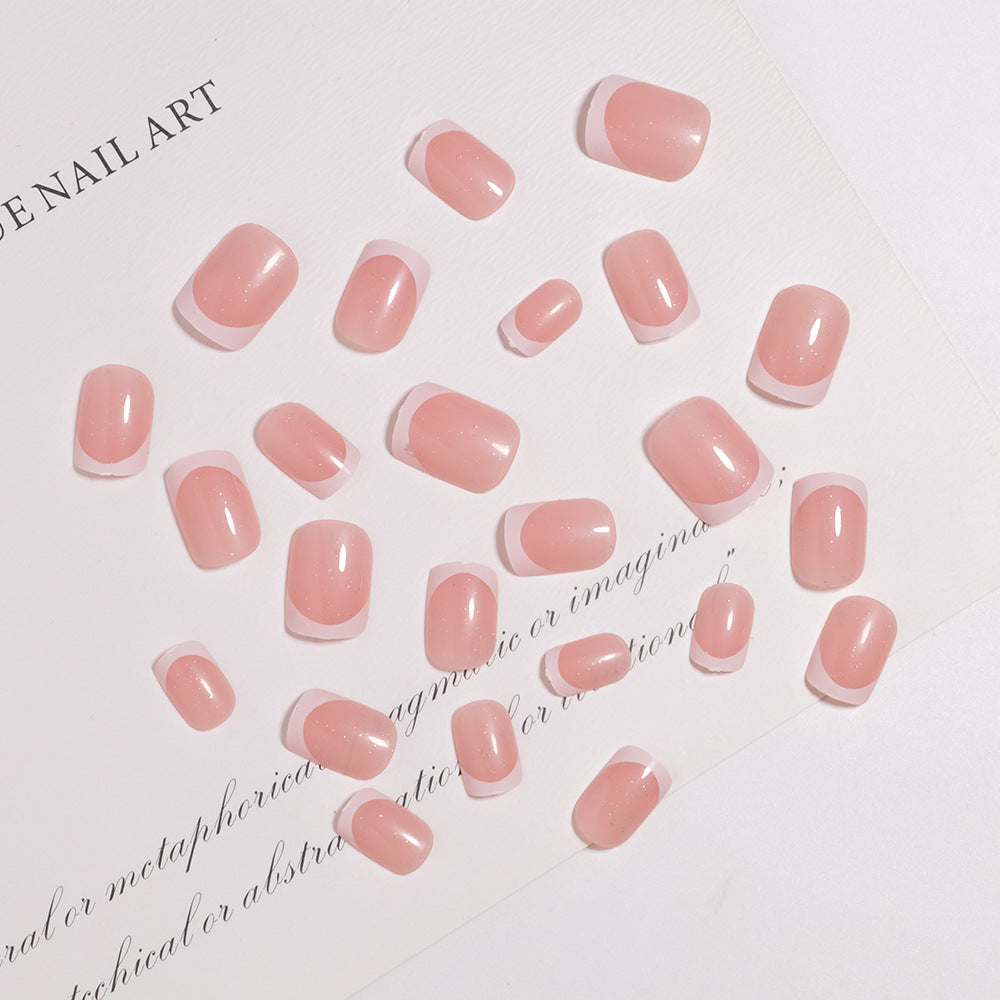 Glossy French Tip Press-On Nails Set Stornfield