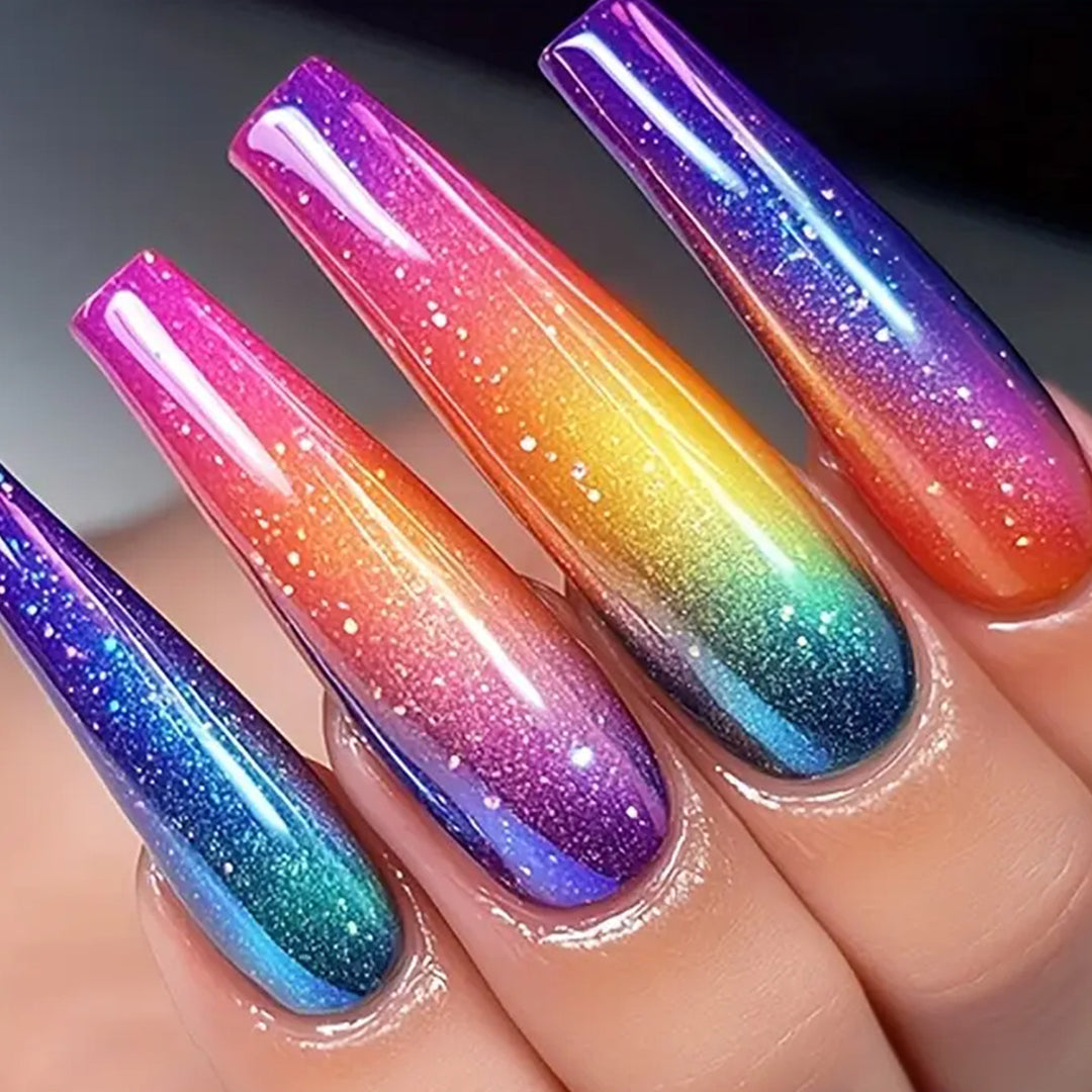 Gradient Glitter Stiletto Nail Art Stornfield