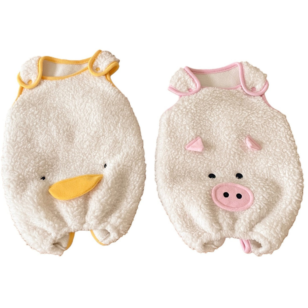 Plush Pig Face Fleece-Lined Slide Slippers