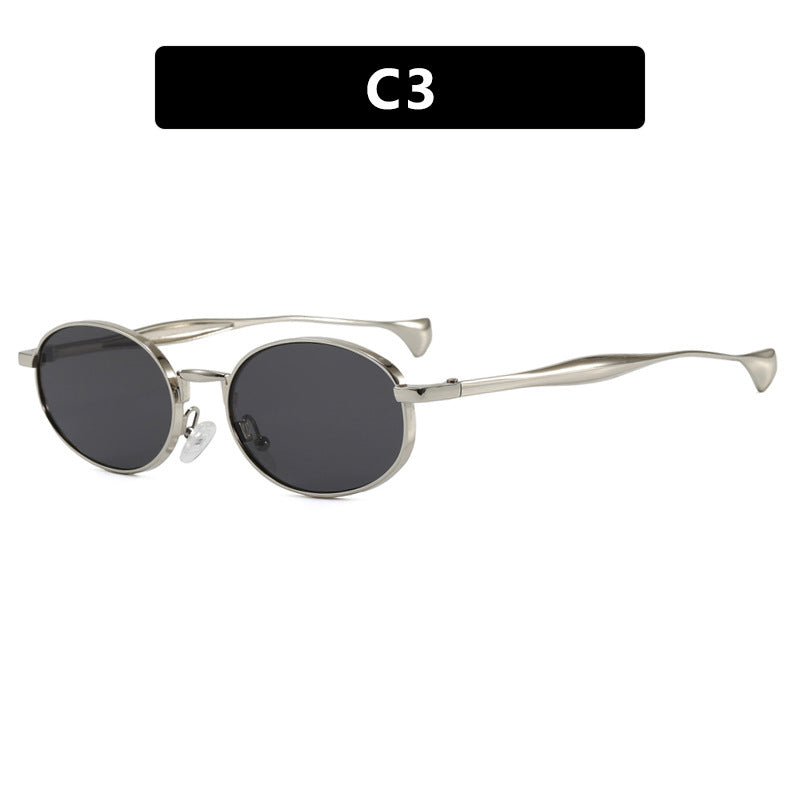 Women's robust round sunglasses with mirrored lenses Stornfield