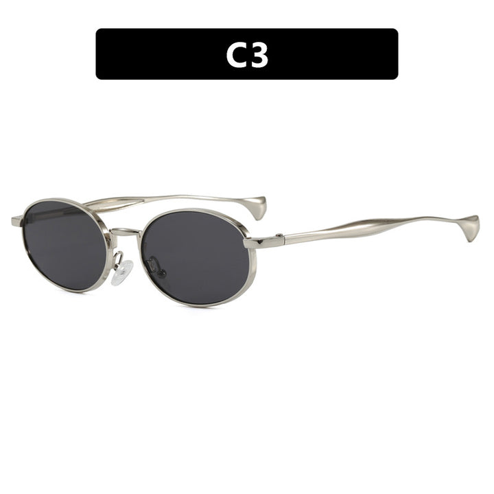 Women's robust round sunglasses with mirrored lenses Stornfield