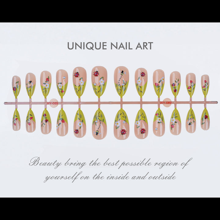 Decorative Floral Press-On Nail Set Stornfield