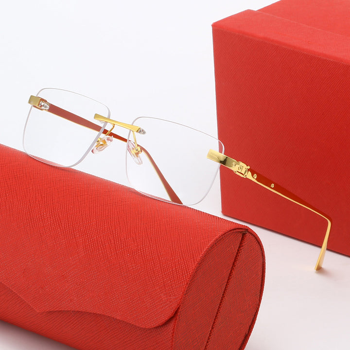Women's fashionable half-rim glasses with elegant metal frame Stornfield
