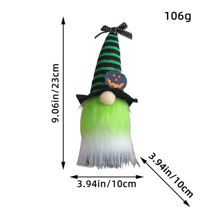 Halloween-Gnome decoration figure with pointed hat and artificial fur beard