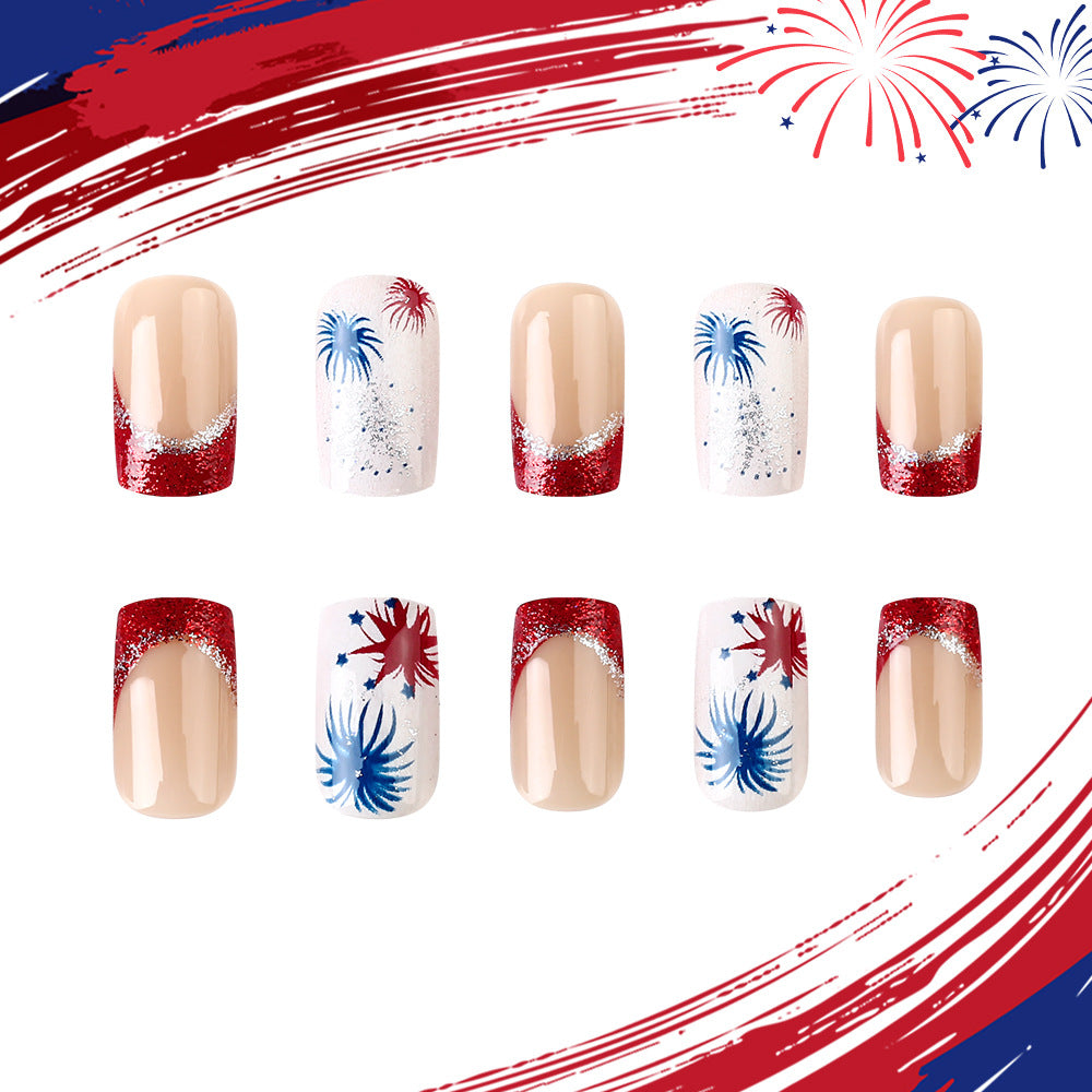 Festive Patriotic Press-On Nail Art Stornfield